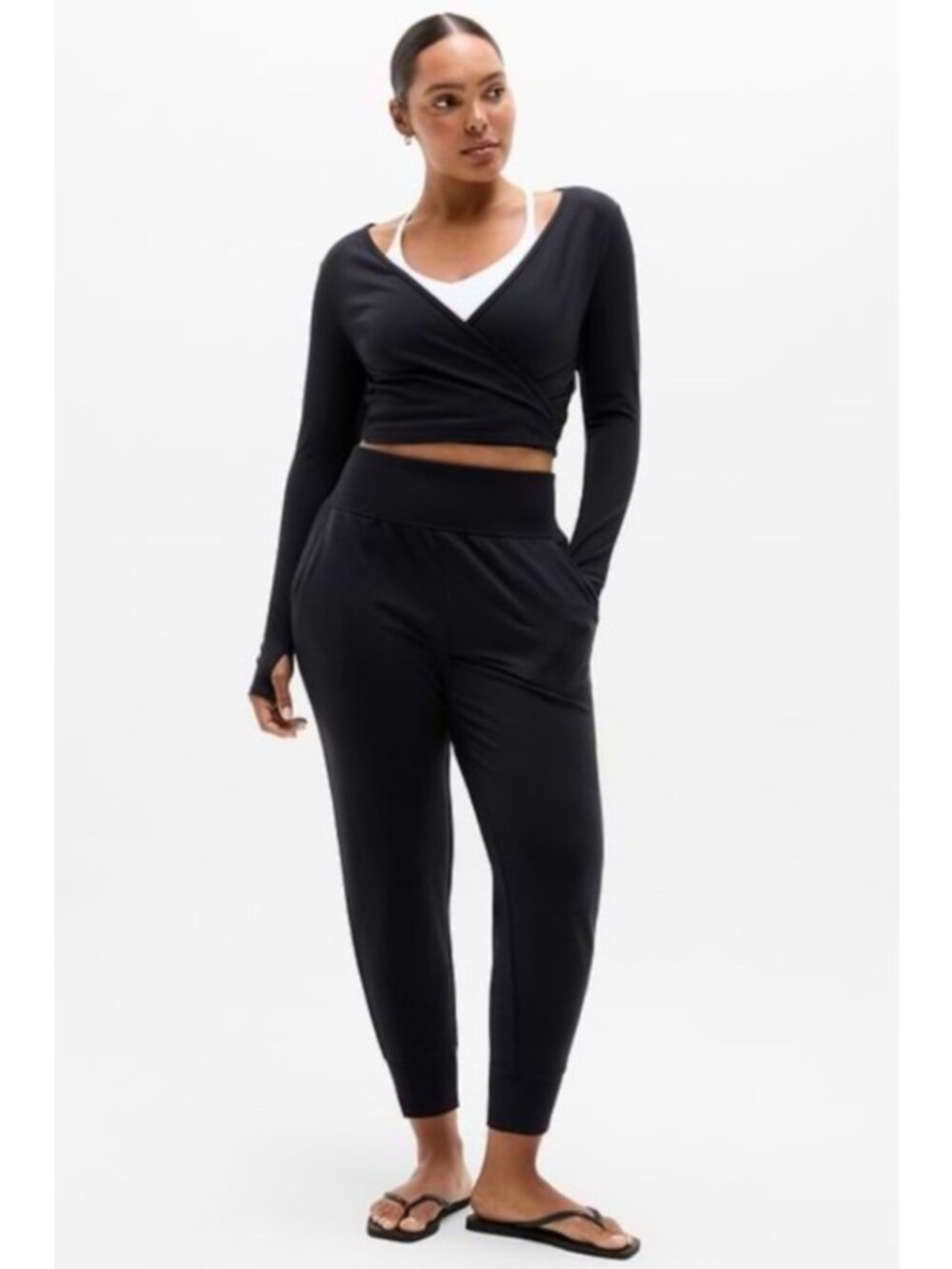 NEW Athleta Coaster Luxe Jogger Pants Pull-On Lightweight Black Casual Lounge